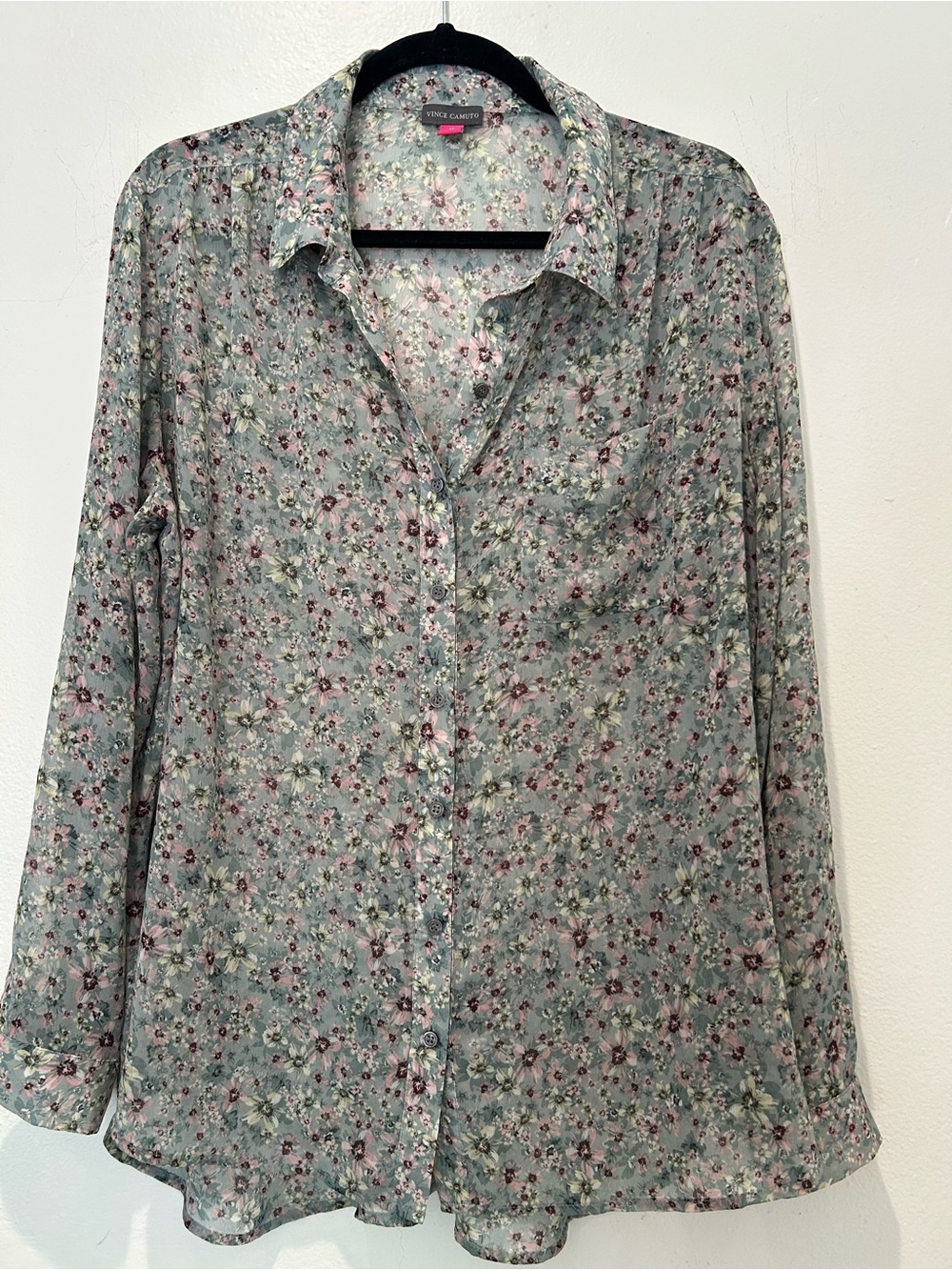 Vince Camuto womenFloral Button-Up Shirt in Light Sage